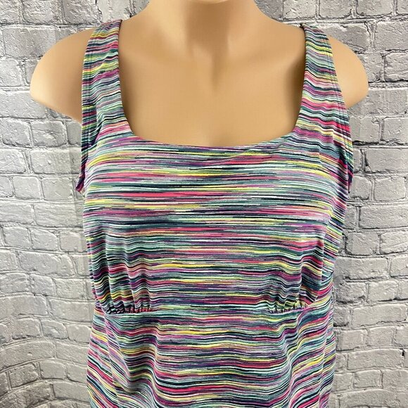 Lands' End Womens Stripe Tankini Swim Top Size 22W Adjustable Straps - Picture 4 of 8